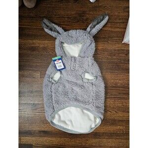 NWT Dog Gray Rabbit Top Paws Costume LARGE Sherpa Fur Easter Bunny Ears